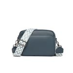 crossbody-väska Liten axelväska i läder för kvinnor med dragkedja - Perfet blue