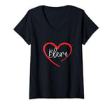 Womens Blaire I Heart Blaire I Love Blaire Personalized V-Neck T-Shirt