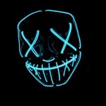The Purge LED Mask | Mardrömsblå | Premium kvalitet | Styv plast | 3 blinkande lägen | LED-mask | Cosplay |[~13]