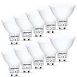 REPSN® GU10 LED Bulbs 8W=60W, Warm White 2700K,60W Halogen Spotlight Equivalent, 8W 700lm, 100° Beam Angle, Pack of 10