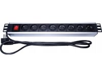 Premiumcord Premiumcord Strömförsörjningspanel För 19" Rack 1,5U, 8X230v, 2M Kabel, Switch