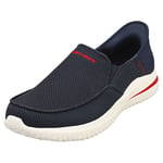 Skechers Slip-ins Delson 3.0 Vegan Mens Navy Slippers Shoes - 9.5 UK