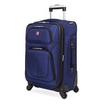 Swiss Gear Sion Softside Luggage with Spinner Wheels, Blue, Carry-On 21-Inch