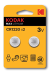 Kodak Max Knappcellsbatteri CR1220 3V - 2-pack
