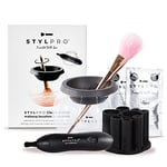 STYLPRO Premium Electric Makeup Brush Cleaner & Dryer Machine including Spinning Device & Professional Brush Cleanser Solution, Fits Most Brushes, Clean and Dry Brushes in Seconds, Award Winning