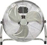 Commercial Portable Velocity Chrome Floor Electric Fan 3 Speed Metal 16" 18" 20"