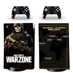 Sticker Ps5,Skin Pour Ps5 Playstation 5 Sans Lecteur Optique Console Et 2 Contrôleurs - Call Of Duty Warzone Global Launch Rollout