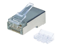 Intellinet RJ45 Modular Plugs Pro Line, Cat6A, STP, 3-prong, for solid & stranded wire, 50 µ gold-plated contacts, 70 pack - Nettverkkontakt - RJ-45 (hann) - STP - CAT 6a (en pakke 70)
