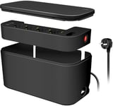 LogiLink låda med förgrenings-dosa - Cable Box with Power Strip - Svart