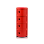 Kartell - Componibili 4985, Red, 4 Compartments - Laatikostot - Anna Castelli Ferrieri - Punainen - Muovi