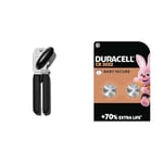 OXO Good Grips Soft Handled Tin Opener & DURACELL 2032 Lithium Coin Batteries 3V (2 Pack) - Up to 70% Extra Life - Baby Secure Technology