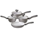 Prestige Earth Pan Induction Hob Pan Set - 4 Piece Non Stick Pots and Pans Set, Dishwasher Safe Cookware Made in Italy of Recycle & Recyclable Materials, Saucepans & Frying Pan