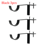 Curtain Rod Brackets Fixed Clip Shower Pole Bracket Black 3pcs