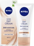 NIVEA Tinted Moisturising Day Cream in a Pack of (4X 50 Ml), Vitamin E Enriched
