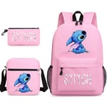 Lilo & Stitch Ryggsäck Set skolväska. .- Perfekt orchid