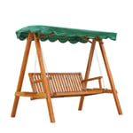 Swing Chair 3 Seater Swinging Wooden Hammock Garden Outdoor Canopy