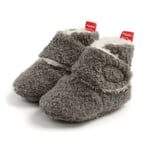 Winter Baby Cashmere Plush Patchwork Boots Non-slip Toddler Shoe Gray 12-18month