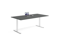 Wulff Hev senk skrivebord 200x100cm 670-1170 mm (slaglengde 500 mm) Färg på stativ: Hvit - bordsskiva: Mørkgrå