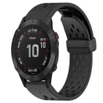 Garmin Fenix 6 Sapphire GPS Silikon Klockarmband med Magnetlås - Svart