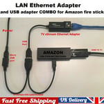 For Amazon Fire Stick 4K TV LAN Ethernet Connector + OTG USB Adapter Cable Parts