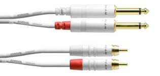 CORDIAL Câble audio double jack - RCA 1,5 m blanc