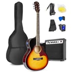 Showkit elektrisk akustisk gitarr pack sunburst , El akustisk gitarr pack sunburst med förstärkare och stämapparat