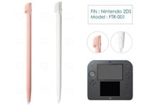 2 Pens PINK/WHITE Stylus for Nintendo 2DS Console Plastic Replacement Parts Pen