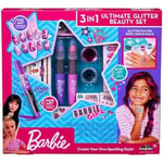 Cra-Z-Art 34072 Barbie 3 in 1 Ultimate Beauty Set Nail Art, Glitter Tattoos, Hair chalks Offcial Merchandise, Each