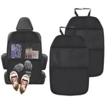 Romon 2 Pièce Protections Dossier de Siège Voiture, Organisateur Voitures Enfant, Protection de Cover Arrière Enfant Impermérable Anti-salissures pour Enfant Chien(Noir)