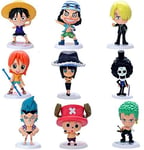 honeyya Anime One Piece 9 Pieces/Set Vol.38 Zoro Sanji Nami Robin Luffy Cute Figure Model Toy