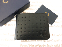 FRED PERRY Classic Billfold Wallet Mens Black Studded Leather Wallets BNIB R£65