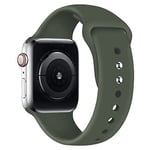 lopolike Compatible avec Apple Watch Band 38/40/41 mm pour homme et femme Bracelet de rechange en silicone souple pour iWatch Series 8 SE 7 6 5 4 3 2 1 (olive, extra long), olive, 42/44/45mm