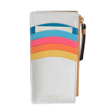 Radley  Chartwell - Stripe White Leather Card Coin Purse - NEW With Tags RRP £49