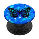 Blue Butterfly PopSocket Crystal Blue Pop Socket Butterfly PopSockets Swappable PopGrip