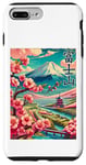 Coque pour iPhone 7 Plus/8 Plus Poster de voyage vintage du Japon Mount Fuji
