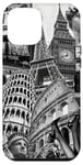 Collage rétro Paris New York Londres Rome World Travel Coque pour iPhone 12 Pro Max