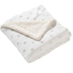 Just Essentials Reversible Cosy Plush Fleece Blanket Throw Bed Sofa UK Seller - Cream Foil - Small