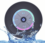 Vattentät LED Dusch Högtalare Bluetooth -  Svart (Färg: Svart)