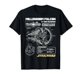 Star Wars Gold Millennium Falcon Schematics T-Shirt