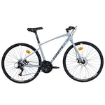COYOTE-X LEXINGTON Gents's Urban Bike With 700C Wheels 15-Inch Alloy Frame,Shimano 1 X 8 speed gearing with Shimano shifter and a Sunrace 11/34T 8 speed cassette freewheel, Hydraulic disc brakes, Grey