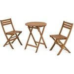 Kave Home - Ensemble Elisia de table et chaises pliantes de jardin en bois d'acacia FSC 100%