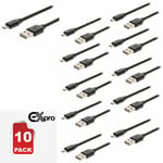 10 Pack Micro USB Data Sync Cable Charger Lead for Android Phones HTC LG Samsung