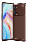 NOKOER Case for OPPO Reno 4 Pro 5G, TPU Flexible Material Ultra-thin Cover, Anti-Fingerprint Slim Fit Phone Case [Wear Resistant] [Slip-Resistant] - Brown