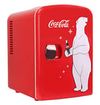 Mini Fridge For Bedrooms 4L Small Fridge 6 Can Table Top Fridge Quiet Mini Fridges For Skincare Office Food Drinks Kids Home Car & Travel 12v Portable Cooler Warmer Refrigerator by Coca-Cola, PB Red