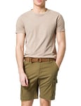 Meraki Men's POETME010B Solid Shorts, Green (Khaki), 38 (Manufacturer Size:XL)