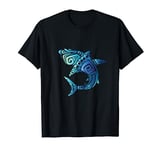 Retro Blue Sharks Hawaiian Summer Traveling Men Women Fan T-Shirt