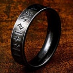 Ring - Nordisk Mytologi - Runor antik svart 6mm #11