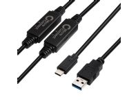 MicroConnect - USB-kabel - 24 pin USB-C (hane) till USB typ A (hane) - USB 3.2 Gen 1 - 5 V - 1.5 A - 10 m - upp till 5 Gbps dataöverföringshastighet - svart