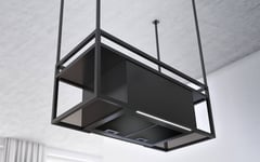 Airforce Q-BIC 120cm Island cooker hood anthracite & black glass finish