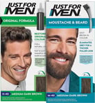 Just for Men Original Formula Medium-Dark Brown Hair Dye, Natural Look – H40 & &